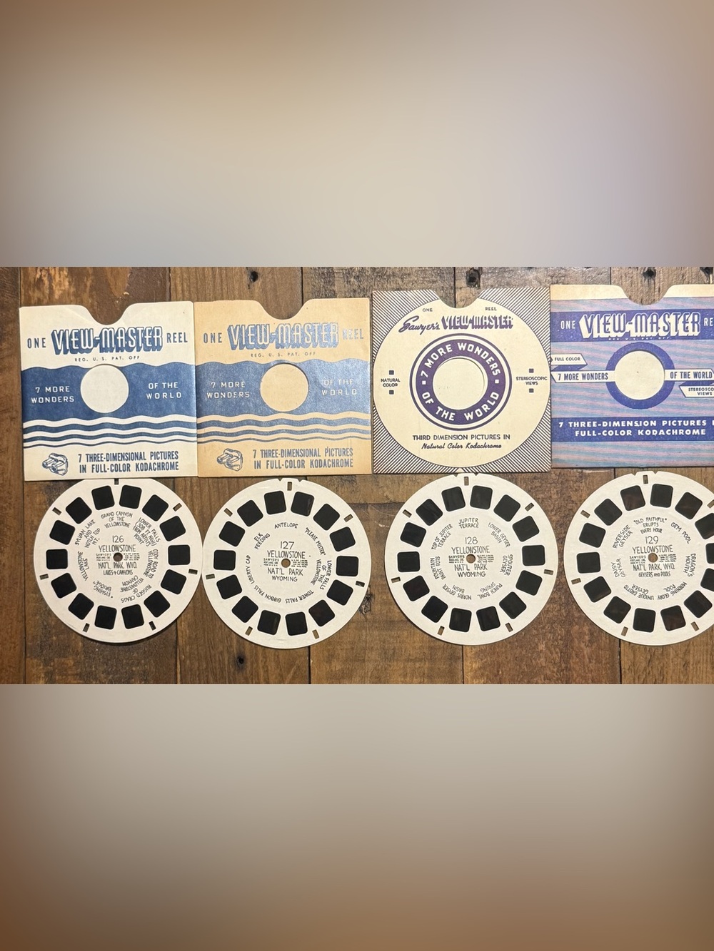 Vintage Circa 1948 Sawyer’s View-Master Yellowstone Reels 126–129 4 Reel Set
